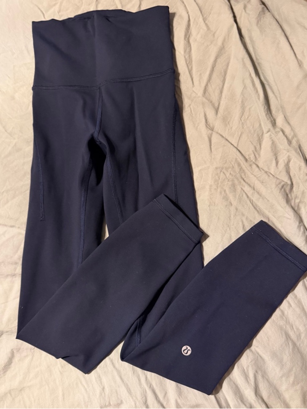 lululemon athletica Wunder Train Women's Leggings Navy Blue Pants 2 Side Pockets